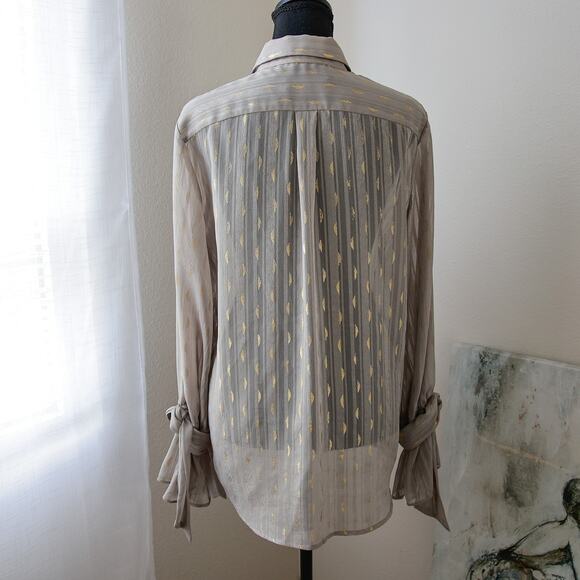Banana Republic Dillon Sheer Abstract blouse size M - Picture 4 of 6